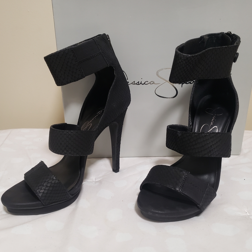 Jessica Simpson Black Strappy Heels